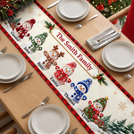 Custom Name Christmas Snowman Family Gifts - Personalized Table Runner
