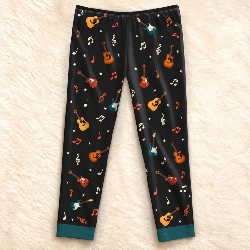 Custom Name Guitar Gifts for Guitar Lovers - Personalized Pajama Pants