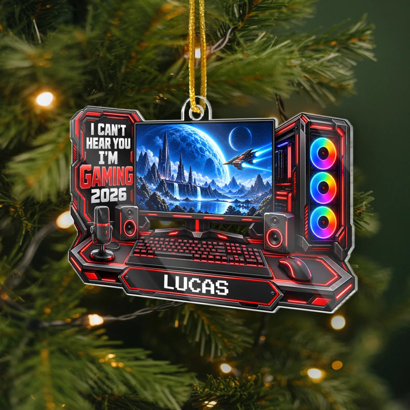 Custom Name Cyber Gamer Christmas Gifts - Personalized Acrylic Ornament