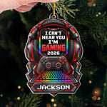 Custom Name Gamer Headset and Controller Christmas Gifts for Gamers - Personalized Acrylic Ornament