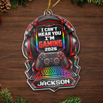 Custom Name Gamer Headset and Controller Christmas Gifts for Gamers - Personalized Acrylic Ornament