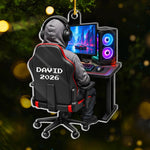 Custom Date Gamer Desk Christmas Gifts for Gamers - Personalized Acrylic Ornament