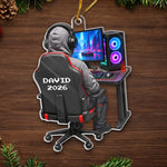 Custom Date Gamer Desk Christmas Gifts for Gamers - Personalized Acrylic Ornament