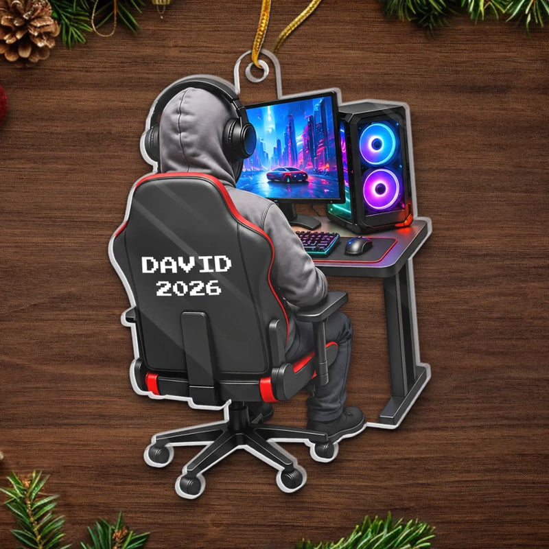 Custom Date Gamer Desk Christmas Gifts for Gamers - Personalized Acrylic Ornament