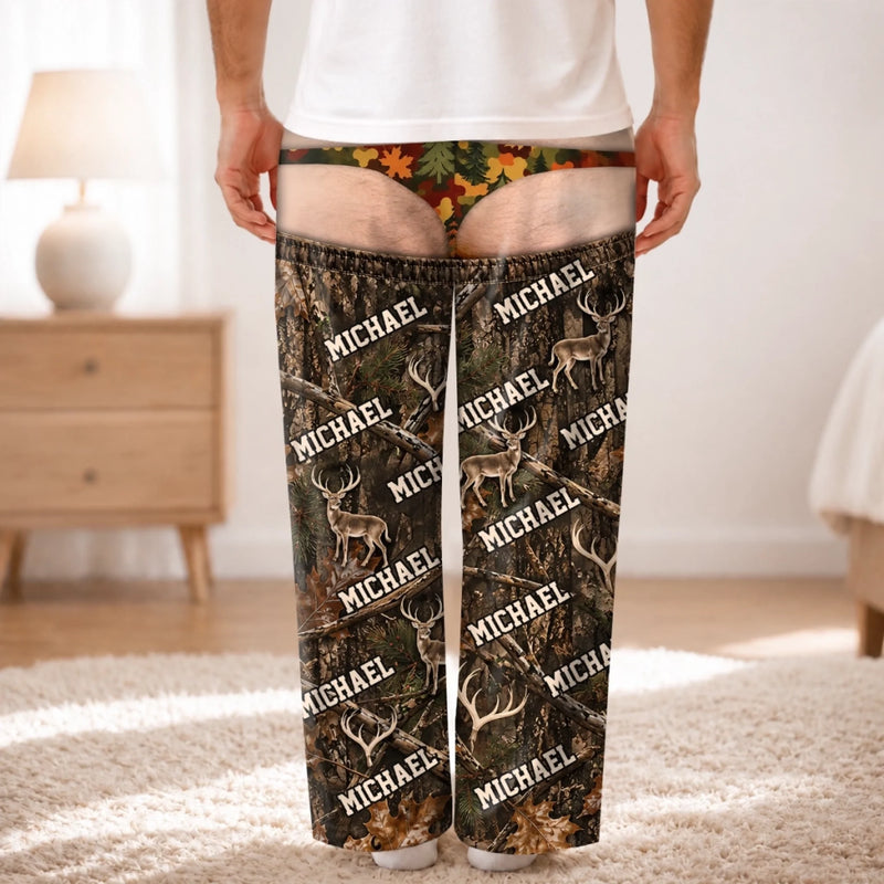 Custom Name Deer Hunting Gifts for Hunters - Personalized Pajama Pants