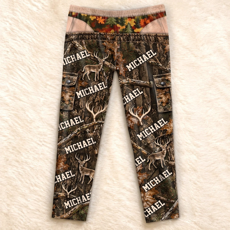Custom Name Deer Hunting Gifts for Hunters - Personalized Pajama Pants