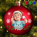 Custom Name Santa Hat Christmas Gifts for Children - Personalized Full Wrap Ball Ornament