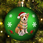 Custom Pet Name Christmas Gifts for Dog Lovers - Personalized Full Wrap Ball Ornament