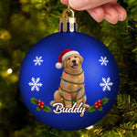 Custom Pet Name Christmas Gifts for Dog Lovers - Personalized Full Wrap Ball Ornament