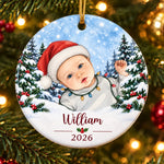 Personalized Photo Ceramic Ornament – First Christmas Gifts For Baby – Baby's First Christmas