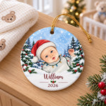 Personalized Photo Ceramic Ornament – First Christmas Gifts For Baby – Baby's First Christmas