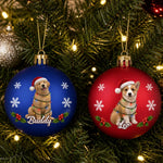 Custom Pet Name Christmas Gifts for Dog Lovers - Personalized Full Wrap Ball Ornament