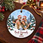 Personalized Photo Ceramic Ornament – Christmas Gifts For Best Friends – Best Friends Forever