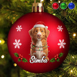 Custom Pet Name Christmas Gifts for Pet Lovers - Personalized Full Wrap Ball Ornament