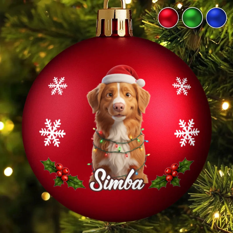 Custom Pet Name Christmas Gifts for Pet Lovers - Personalized Full Wrap Ball Ornament