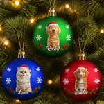 Custom Pet Name Christmas Gifts for Pet Lovers - Personalized Full Wrap Ball Ornament