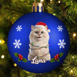Custom Pet Name Christmas Gifts for Pet Lovers - Personalized Full Wrap Ball Ornament