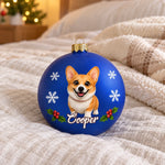 Custom Name Dog and Cat Christmas Tree Keepsake - Personalized Full Wrap Ball Ornament
