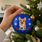 Custom Name Dog and Cat Christmas Tree Keepsake - Personalized Full Wrap Ball Ornament