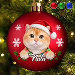 Custom Christmas Pet Portrait Gifts for Dog and Cat Lovers - Personalized Full Wrap Ball Ornament