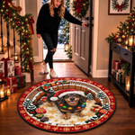 Custom Pet Photo Christmas Gifts for Dog Lovers - Personalized Quilted Round Mat