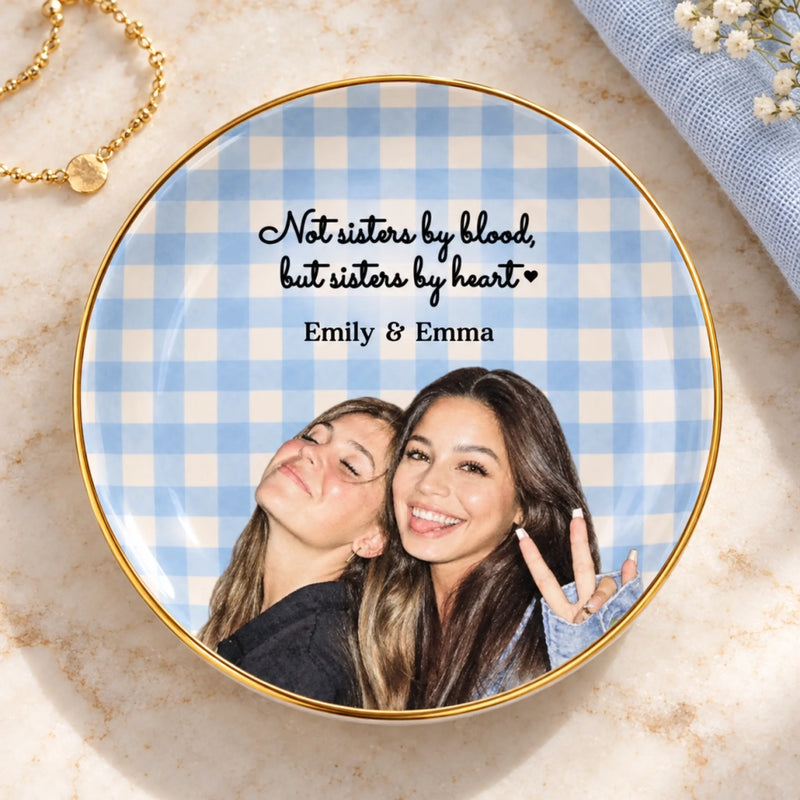Custom Photo Friendship Gifts for Sisters and Best Friends - Personalized Jewelry Dish