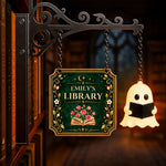 Custom Birth Flower Mini Ghost Reading Bookshelf Lamp – Personalized Gifts For Book Lovers, Bookworms, Readers - Where Words Blossom