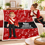 Custom Name Marching Band Music Gifts for Students - Personalized Blanket