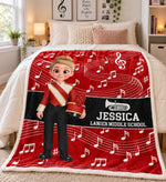Custom Name Marching Band Music Gifts for Students - Personalized Blanket