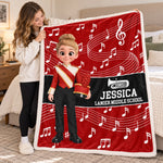 Custom Name Marching Band Music Gifts for Students - Personalized Blanket