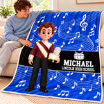 Custom Name Marching Band Music Gifts for Students - Personalized Blanket