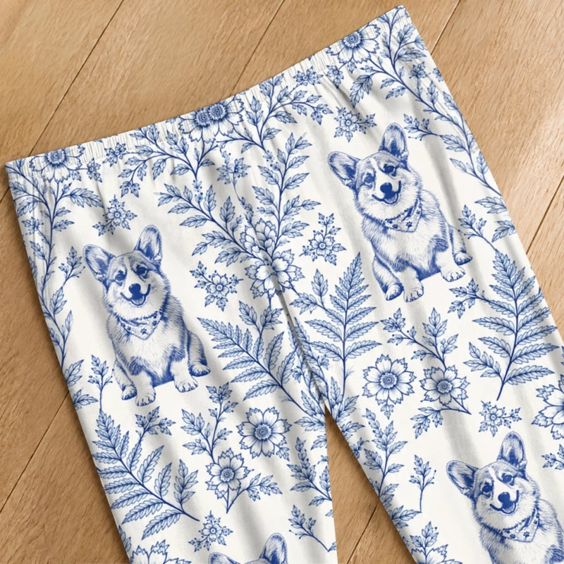 Custom Pet Photo Floral Pet Lover Gifts - Personalized Pajama Pants