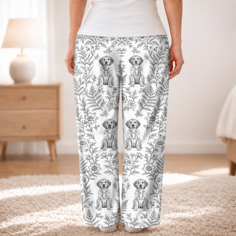 Custom Pet Photo Floral Pet Lover Gifts - Personalized Pajama Pants