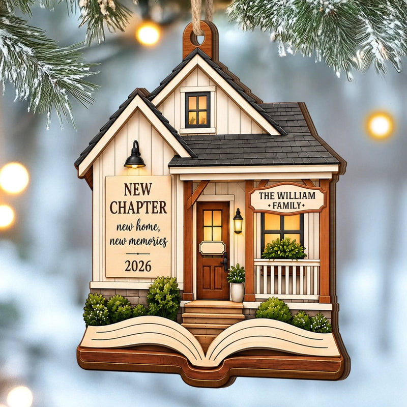Custom Name New Home 1st Christmas Keepsake - Personalized Wooden Ornament