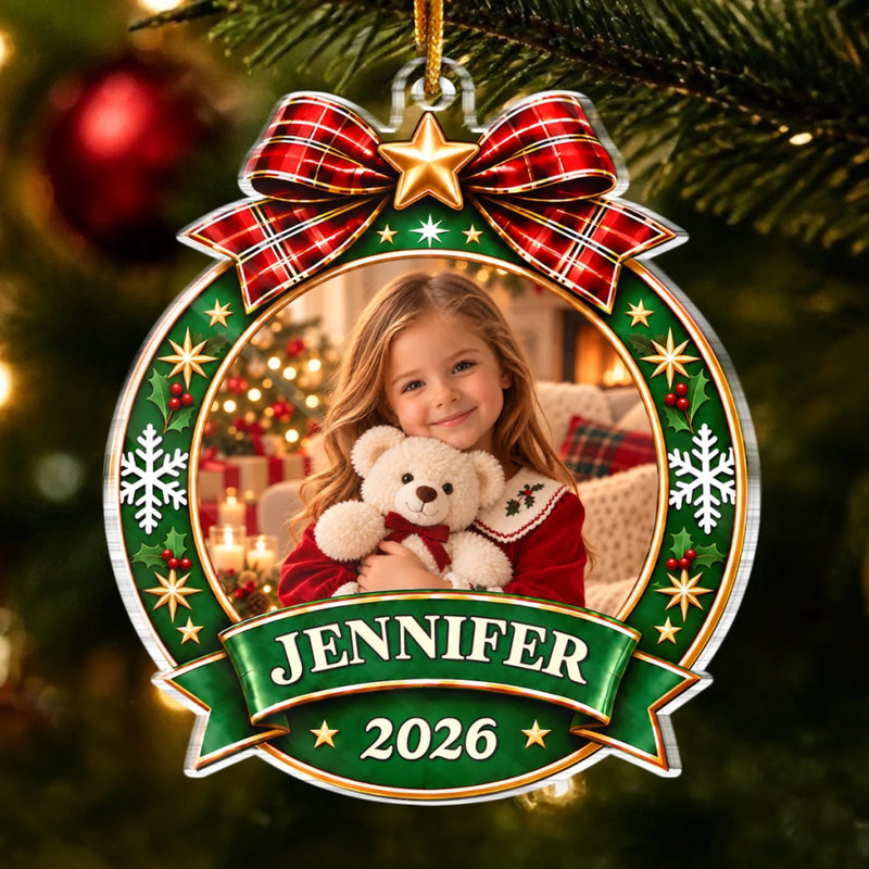 Custom Photo Kids Christmas Keepsake Gifts - Personalized Acrylic Ornament