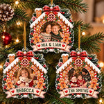 Custom Photo Gingerbread House Christmas Family Gifts - Personalized Acrylic Ornament