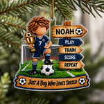 Custom Name Soccer Gifts for Boys - Personalized Acrylic Ornament