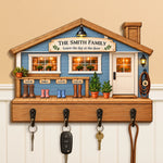 Custom Name Family Entryway Decor - Personalized Wooden Key Holder