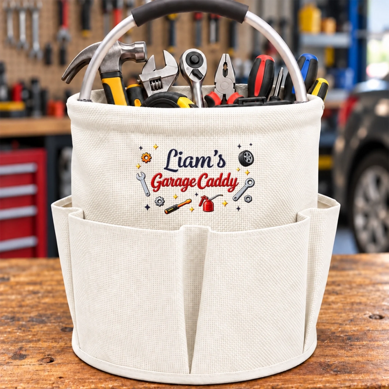 Custom Name Garage Caddy Tool Gifts - Personalized Tool Bag