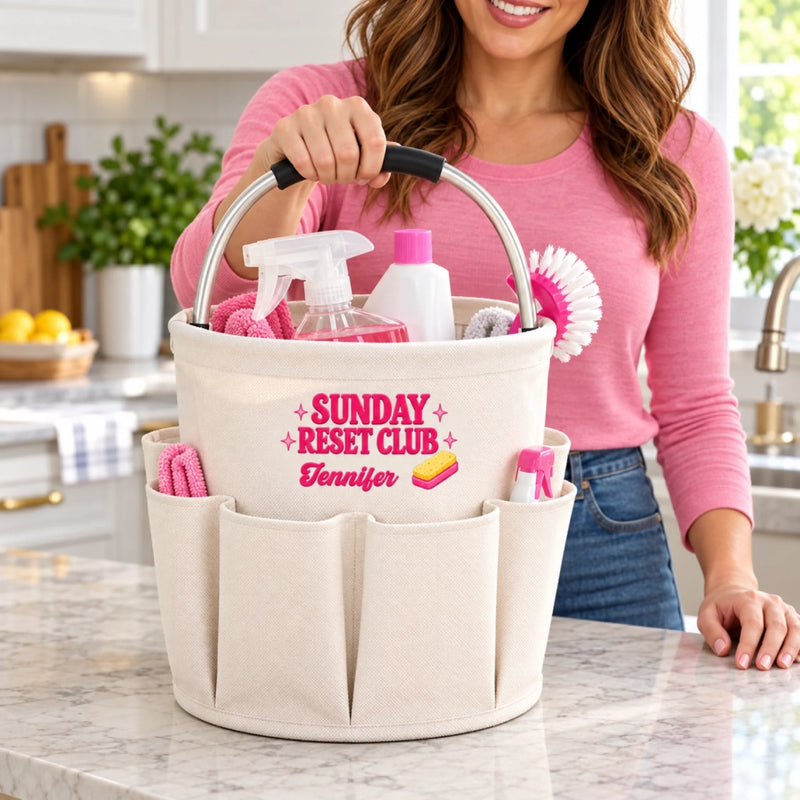 Custom Name Sunday Reset Club Cleaning Gifts - Personalized Tool Bag
