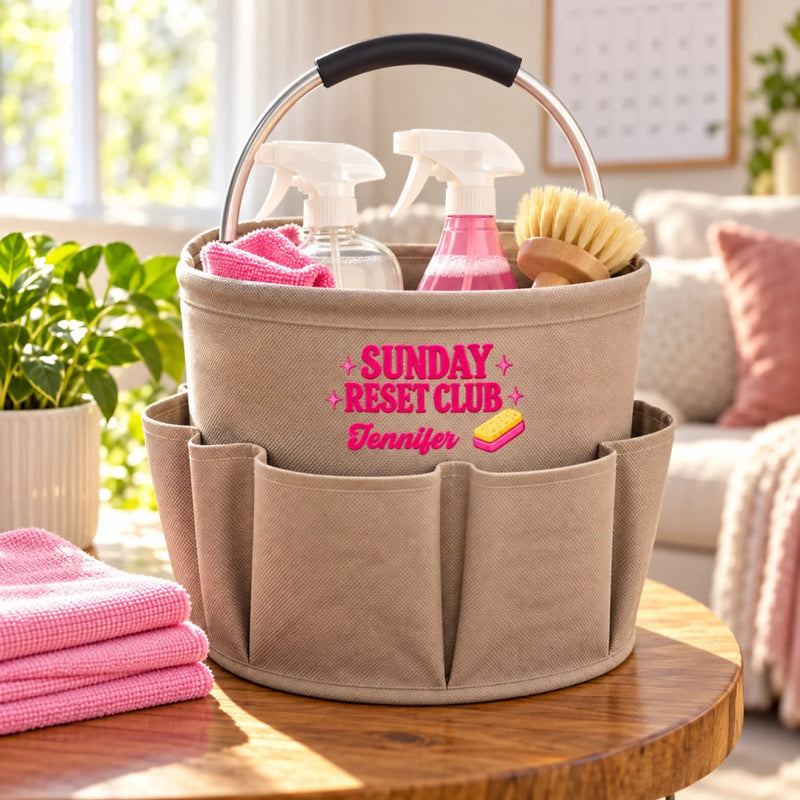 Custom Name Sunday Reset Club Cleaning Gifts - Personalized Tool Bag
