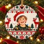 Custom Photo Christmas Memories - Personalized Ceramic Ornament