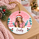 Custom Photo Christmas Gifts for Girls - Personalized Ceramic Ornament