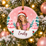 Custom Photo Christmas Gifts for Girls - Personalized Ceramic Ornament