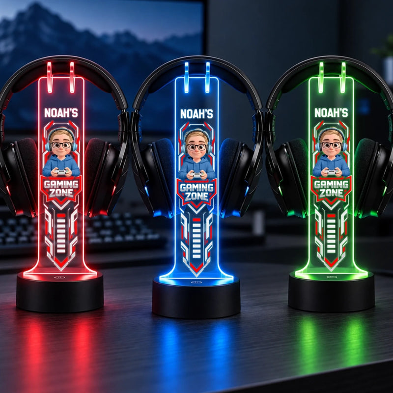 Custom Name Gaming Zone Gifts for Young Gamers - Personalized Headphone Stand