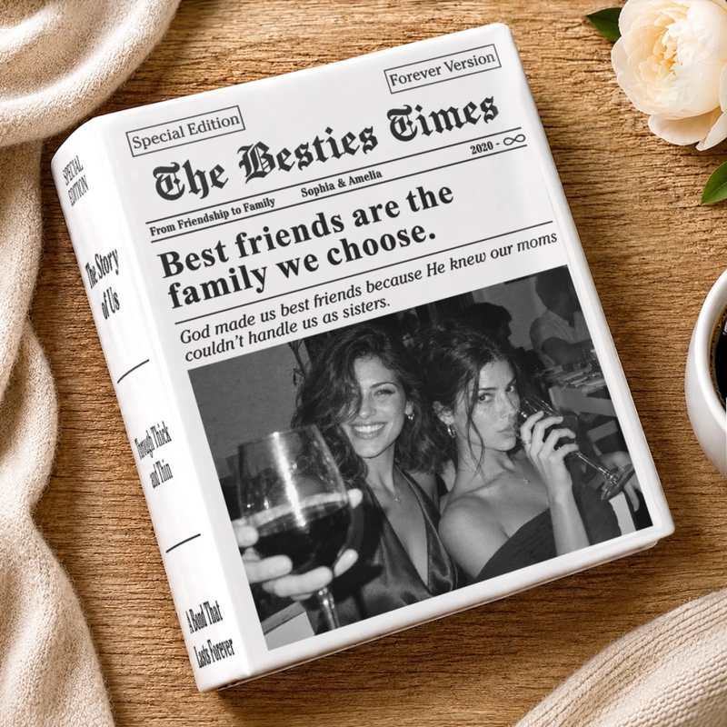 Custom Photo Best Friend Gifts - Personalized Book Vase