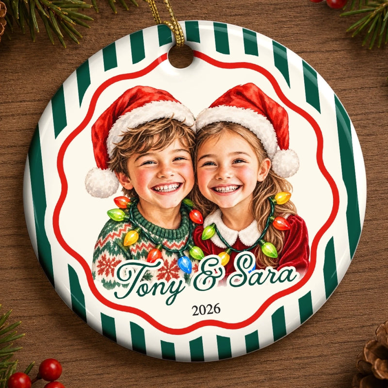 Custom Name Christmas Gifts for Children - Personalized Ceramic Ornament