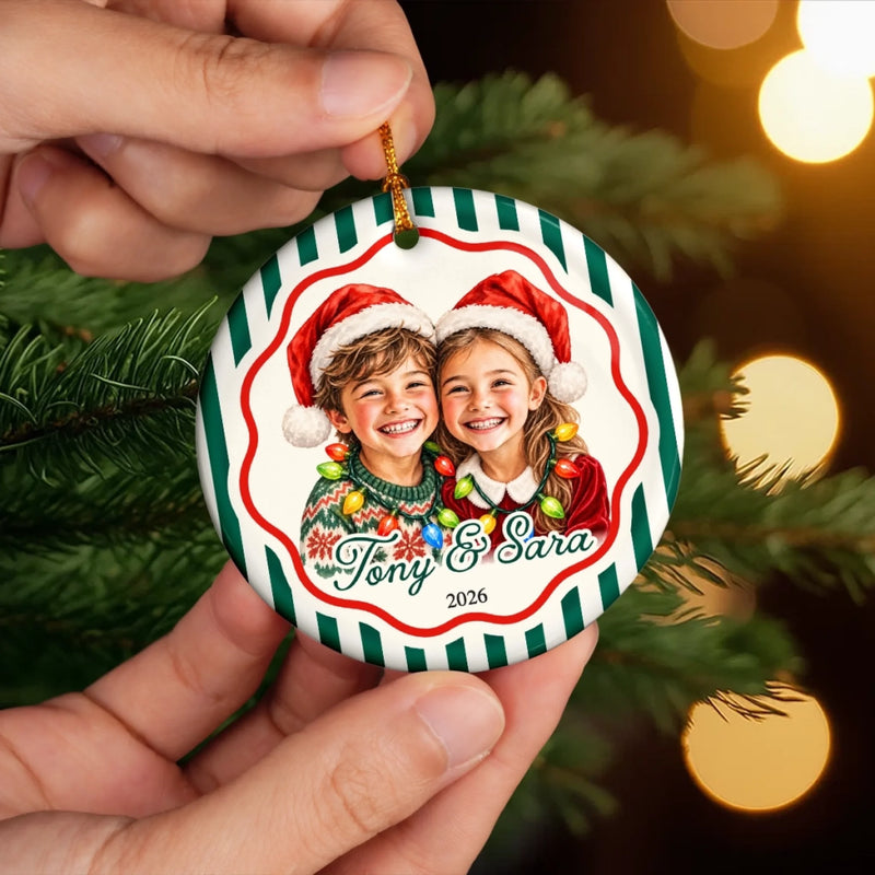Custom Name Christmas Gifts for Children - Personalized Ceramic Ornament