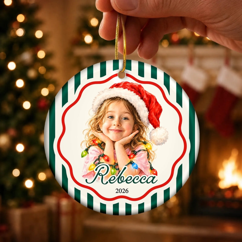 Custom Name Christmas Gifts for Children - Personalized Ceramic Ornament