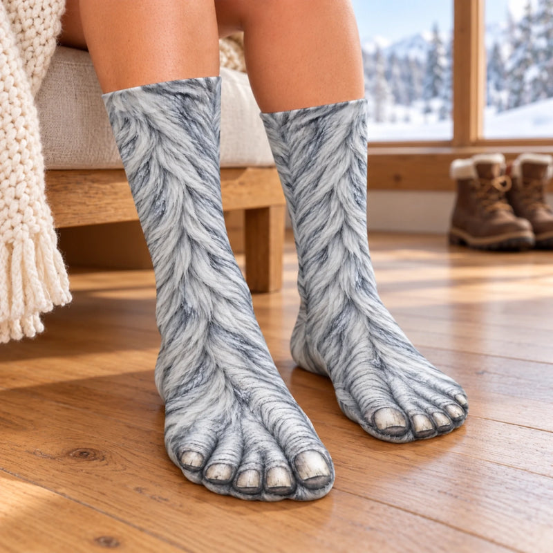 Custom Funny Hairy Feet Novelty Socks for Men and Women - Personalized Middle Tube Socks